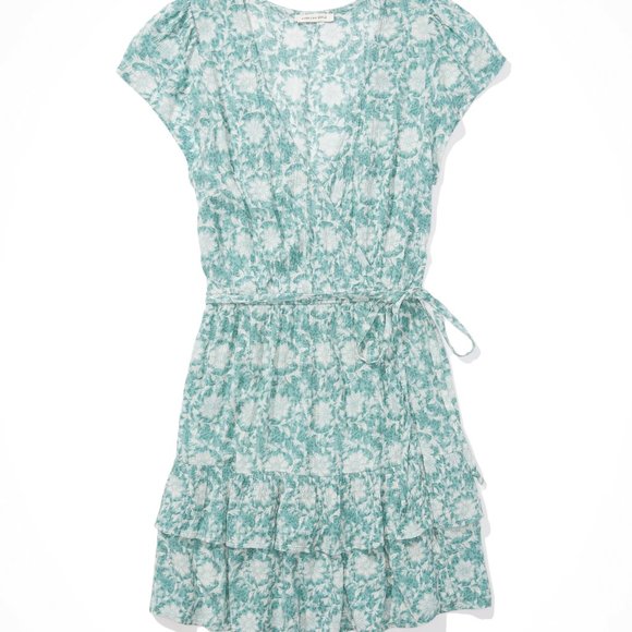 AE Ruffle Wrap Mini Dress Size Small BNWT - Picture 2 of 11